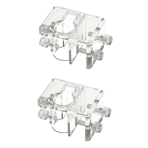 DOITOOL 2pcs Aquarium Water Holder Clip Clamp for Fish Tank Fixed Clamp Screw Adjustment (5-26mm)