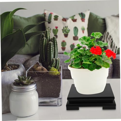 Healifty Solid Wood Square Display Stand Base Height Smooth Surface Flowerpot Holder Pedestal for Teaset Buddha Vase Aquarium and Home Ornament Showcase