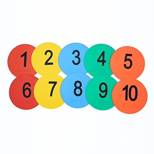 6inch Non-Skid Flat Cone Spot Markers for Sports Speed Agility Training - style: number 1-10