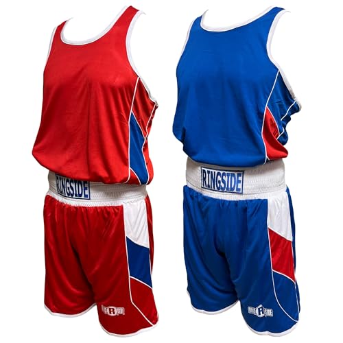 Ringside Reversible Red/Blue Boxing Competition Outfit for Adult and Youth - size: Medium