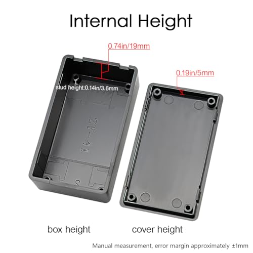 Project Box, 5 Pieces ABS Electrical Box Small Junction Box for Electronics PCB Case,Electronic Hobby Box Black, Outside Size 2.8 x 1.7 x 0.9 inch (72x 42x 23 mm) - size: 2.8" x 1.7" x 0.9"(5pc)