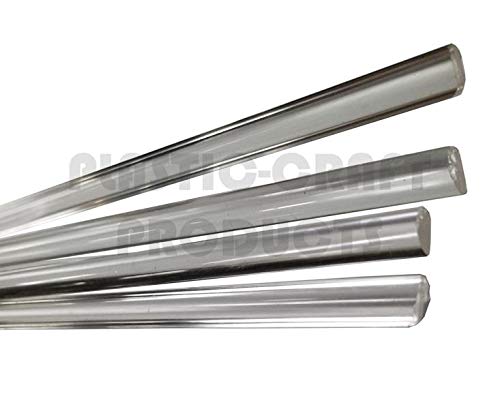 Plastic-Craft | Acrylic Round Rod, Clear (Pack of 15) - size: 3/8" diameter x 3/16" height x 24" length, Pack