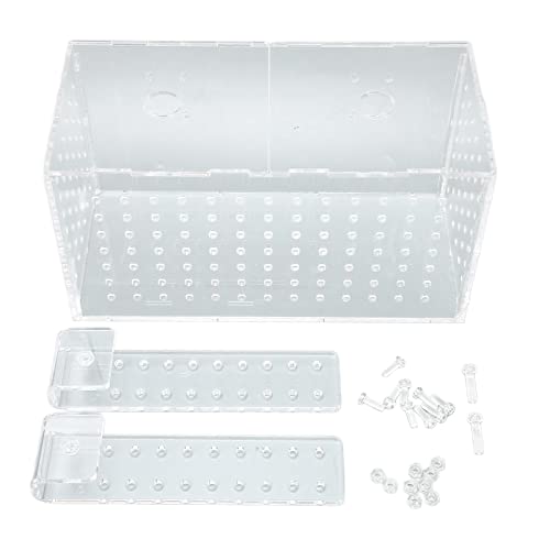Fish Breeding Isolation Box, Acrylic Aquarium Hatchery 17x9x10cm, Transparent with Hook Installation - Easy Observation, Secure Lid Design, Suitable for Small Fish Tank (23 * 11 * 12CM) - size: 23*11*12CM
