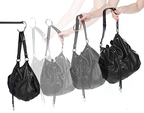 Clipa Bag Hangers The Ring that Opens into a Hook, Closes Automatically - color: Polished Hematite