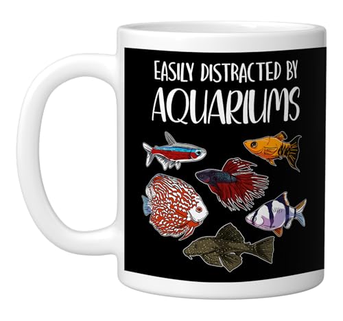 Aquarist Fish Tank & Fish Keeping Gift - Aquarium Lover Ceramic Mug, White - color: White