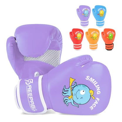 Boxing Gloves for Kids & Toddler & Youth - color: New Violet, size: 6oz