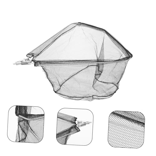 Toyvian Portable Detachable Fishing Net Head Stainless Steel Solid Mesh Basket Lightweight Fish Friendly Catching Tool for Lakes Rivers and Boats Compact Replacement Net for