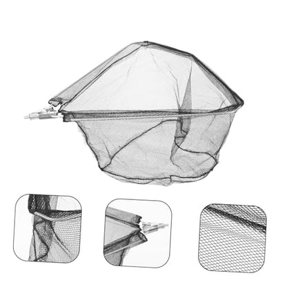 Toyvian Portable Detachable Fishing Net Head Stainless Steel Solid Mesh Basket Lightweight Fish Friendly Catching Tool for Lakes Rivers and Boats Compact Replacement Net for