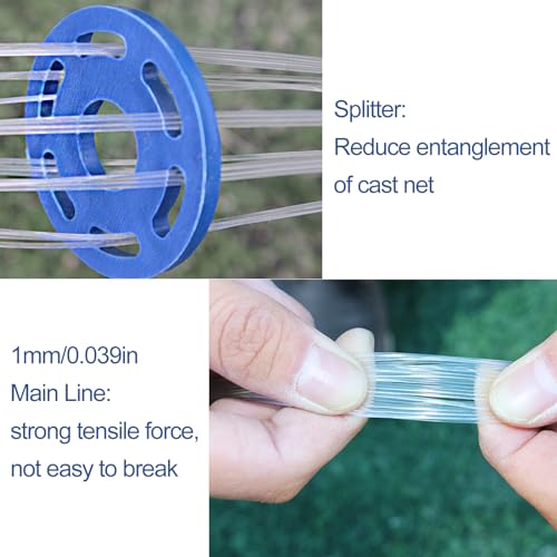 Lawaia Cast Net Cast Nets for Fishing Hand Throw Bait Nets 1/2 inch Mesh Freshwater Saltwater Fish Gear - Ideal for Shrimp, Fish & Fly Fishing with 3FT - 12FT Radius - size: 10FT/3mRadius