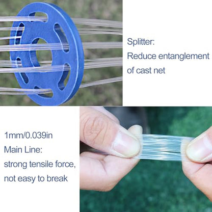Lawaia Cast Net Cast Nets for Fishing Hand Throw Bait Nets 1/2 inch Mesh Freshwater Saltwater Fish Gear - Ideal for Shrimp, Fish & Fly Fishing with 3FT - 12FT Radius - size: 6FT/1.8mRadius