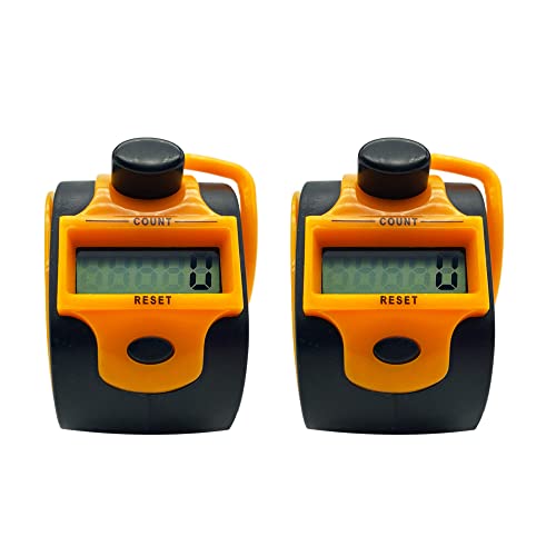 Tally Counter Digital LCD Electronic Handheld 5-Digit Number Count Clicker - color: Orange