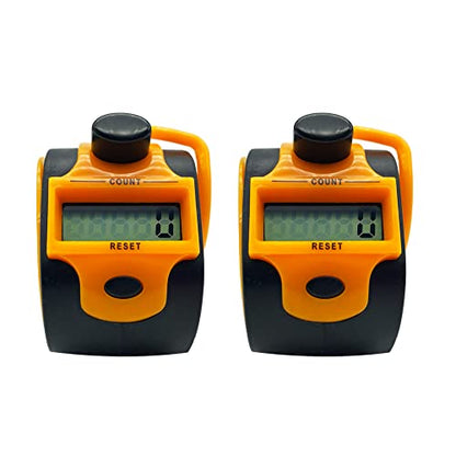 Tally Counter Digital LCD Electronic Handheld 5-Digit Number Count Clicker - color: Orange