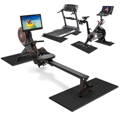 2PCS Fitness Equipment Mats and Floor Protector, Non-Slip Mat Rowing, Rowing Machine Bike Mat for Carpet & Hardwood Floors, Exercise Bike Mats (Two Pieces:36 * 12 inch) - size: 2pcs: 36 * 12 inch