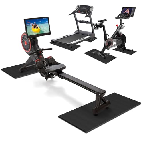 2PCS Fitness Equipment Mats and Floor Protector, Non-Slip Mat Rowing, Rowing Machine Bike Mat for Carpet & Hardwood Floors, Exercise Bike Mats (Two Pieces:30 * 12 inch) - size: 2pcs: 30 * 12 inch