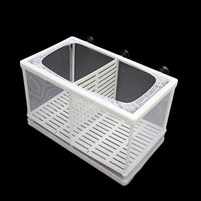 Aquarium Fish Breeder Box Fish Fry Hatchery Incubator Net Nylon Isolation Mesh with 3pcs Pipette (Large) - size: Large