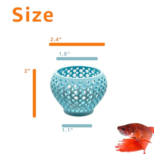 Betta Bulb Hide 2.0 | Large Aquarium Cave with Suction Cup for Small Fish Tank, Shrimp Hideout, Aquatic Decor (Cotton Candy Blue)