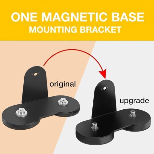 Magnetic Light Bar Mounting Brackets, AKD Part 2PCS Powerful LED Light Magnetic Base Sucker Holder Universal Side-Mounted Brackets Kit for Straight Curved Light Bar on Hood Roof - color: Black Magnetic Big
