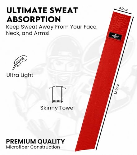 Exxact Sports Streamer Red Football Towel with Hook & Loop (Red) - color: Red