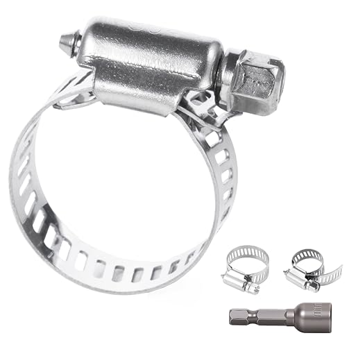 1-1/4 Inches Hose clamps, 304 Stainless Steel Worm Gear Hose Clamps,10 Pcs Fuel Line Pipe Clamps
