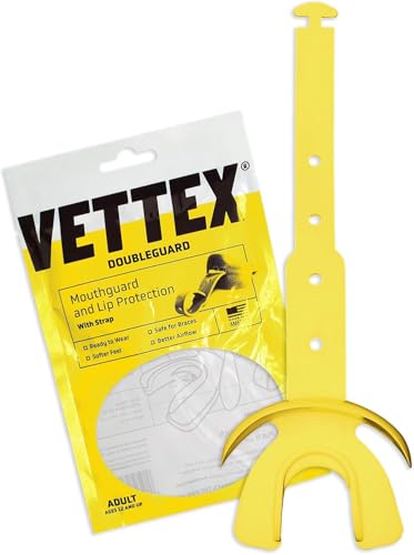 Vettex DoubleGuard Mouth Guard with Lip Protection, Yellow - color: Yellow