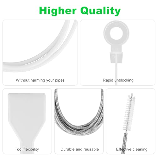 8 PCS Refrigerator Drain Cleaning Tool - Fridge Water Line Cleaner Kit with Long Tube Brush Cleaner, Water Dispenser Cleaning Kit