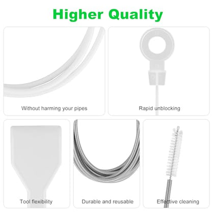 8 PCS Refrigerator Drain Cleaning Tool - Fridge Water Line Cleaner Kit with Long Tube Brush Cleaner, Water Dispenser Cleaning Kit