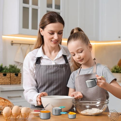 Magnetic Measuring Cups, 5 Stainless Steel Nesting Measuring Cup Set for Measuring Dry or Liquid Ingredients