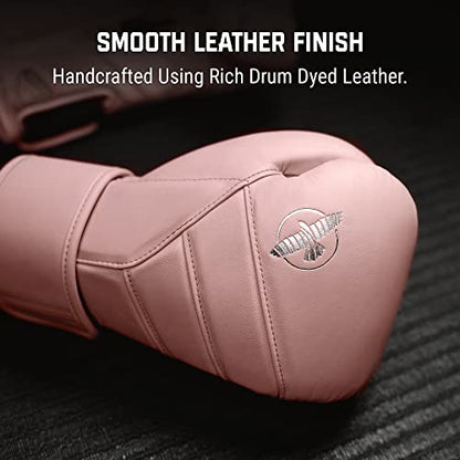 Hayabusa T3 Kanpeki Leather Boxing Gloves - color: Pink, size: 12oz