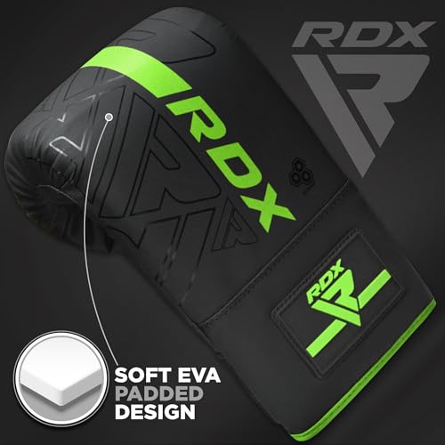 RDX Bag Gloves Boxing Punching Mitts, Maya Hide Leather, Padding, Ventilated Palm, MMA Heavy Punch Training, Muay Thai Kickboxing Focus Pads Double End Speed Ball Workout, Adult Men Women - color: Green