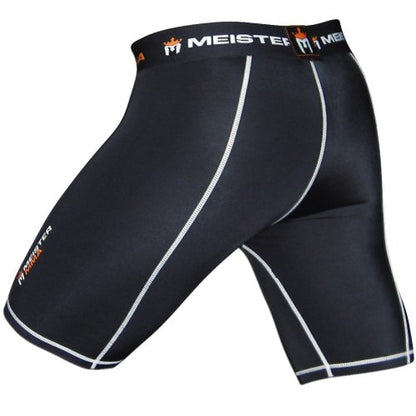 Meister MMA Compression Rush Fight Shorts w/Cup Pocket - color: Black, size: 34-35