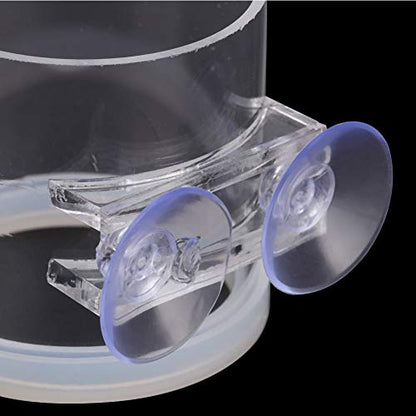 Fish Suction Cup Feeder, Acrylic Transparent Fish Rings Food Feeder Clear Fishes Feeding Ring with Anti Collision Strip Aquarium Feeding Rings for Aquarium Fishes