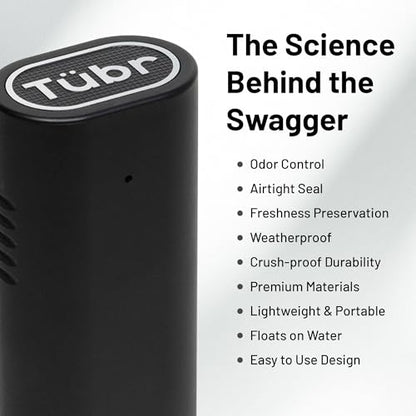 TUBR Kingz Premium Storage Container - Odor Proof, Airtight, Waterproof Carry Case for Small Items - Portable Crush-Resistant BPA-Free Container - Compact Storage for Travel, Daily Use (Raven)