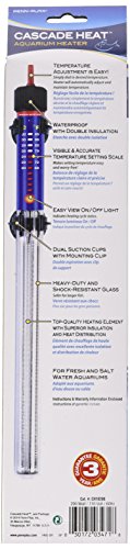 Penn-Plax Cascade Heat Aquarium Heater – Fully Submersible – Great for Freshwater and Saltwater Fish Tanks – 11” Length – 200 Watt
