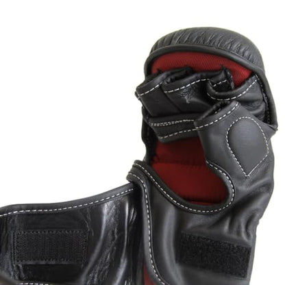 SMAI Leather Hybrid MMA Sparring Gloves: Premium Leather for Kickboxing, Cage Fight, Striking, Grappling, Martial Arts, and Heavy Bag Training. Open-Palm Design for Men and Women. - size: X-Large