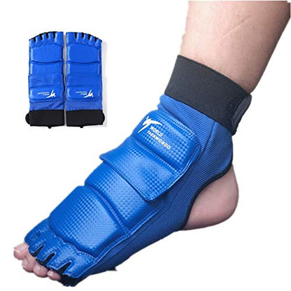 Taekwondo Karate Gloves Sparring Gear Foot Protector Set, Enhanced Protection Foot Guards Half Finger Glove for Men Women Martial Arts Boxing Training MMA TKD Kickboxing