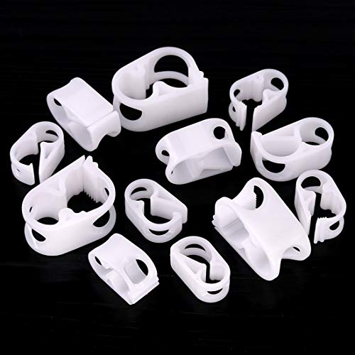 Swpeet 40Pcs 4 Sizes Plastic Tube Clamps Kit, Shut Off Hose Clamp Tube Clip Pipe Hose Flow Perfect for Control Wine Beer Bottle and Infusion Bottle