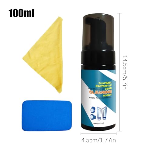 Gym Equipment Cleaner,100ml Fitness Care Odor Remover Foam - Goalkeeper Glove Spray | for Shoes Work Boots Clothing Helmet Pads Yoga Mats Hockey Baseball Football