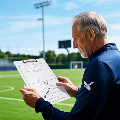 Eco Friendly PVC Multi Sport Coaching Clipboard Reusable Tactical Board for Basketball,Soccer,Volleyball,Handball and Futsal Portable Training Essential for Coaches - style: Soccerl Board