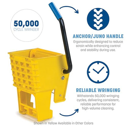 SPARTA Commercial Mop Bucket With Side Press Wringer, Floor Cleaning Essentials for Commercial and Home Use 26 Quart Capacity, 1 Count, Blue - color: Blue