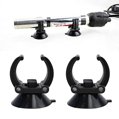 Heater Suction Cups for Aquarium Heaters Sucker with Clip Hose Tube Holders Clamps for Fish for Tank Accessories Easy to Aquarium Heater Suction Cups with Clips, Black