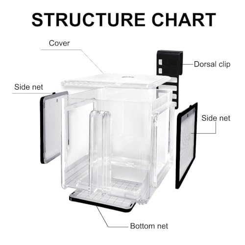 Fish Breeding Box, Acrylic Fish Isolation Box Hanging Aquarium Hatchery Tank for Freshwater Seawater Fish Tank Aquarium