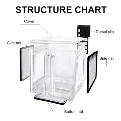 Fish Breeding Box, Acrylic Fish Isolation Box Hanging Aquarium Hatchery Tank for Freshwater Seawater Fish Tank Aquarium