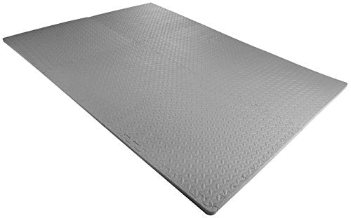 BalanceFrom Puzzle Exercise Mat 3/4" Thick, EVA Interlocking Foam Floor - color: Grey, style: 3/4" Thick, 24 Square Feet