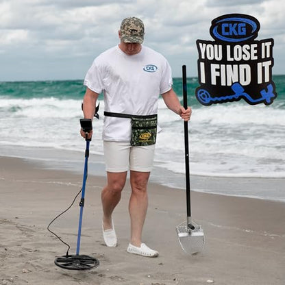 Sand Scoops for Beach Metal Detecting Stainless Steel Beach Metal Detecting Shovel Underwater Treasure Hunting, Metal Detector Accessories(Bag + Scoop + Carbon Fiber Handle), (Hex-7 + Handle) - size: Hex-7 + Handle