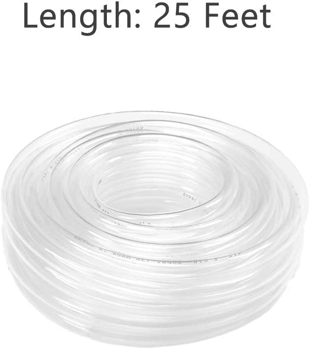 0.16in - (5/32 ID, 1/4 Inch OD) 25ft Clear Vinyl Tubing, Flexible Hybrid PVC Tubing Hose, Lightweight Plastic Tube UV Chemical Resistant Vinyl Hose, BPA Free and Non Toxic (4mm ID*6.4mm OD) - size: ID 0.16 INCH, style: 25 Feet