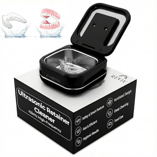 Reviv RePod Mouth Guard Ultrasonic Retainer Cleaner Case | Portable Ventilated Travel Denture Case | Ultrasonic Cleaner Storage for Nightguards, Dental Trays, Aligner And Retainer Cleaner Pod