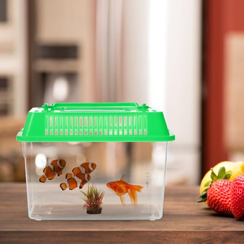 balacoo 2pcs Mini Fish Tank Reptile Carrier Betta Fish Bowl Small Betta Fish Tank Car Aquarium Small Fish Bowl Mini Fish Bowls Goldfish Tank Gold Fish Tank Kit Stroller Travel Portable