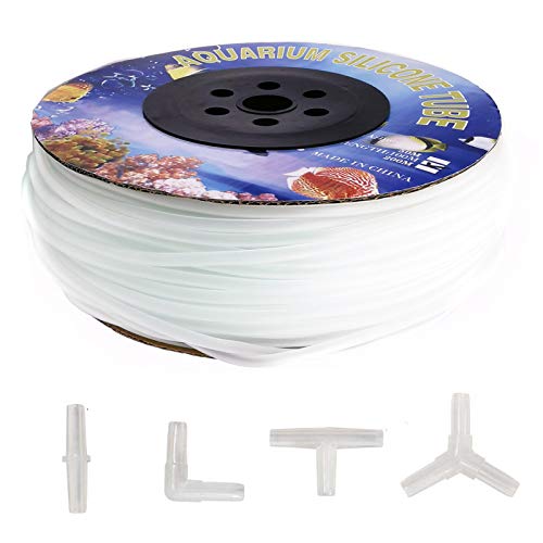 320 Feet Standard 3/16" Flexible Airline Tubing with Connectors for Aquariums, Terrariums and Hydroponics - size: 320Feet+80Connectors
