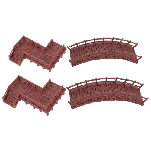 ibasenice 4pcs Micro Landscape Ornaments Aquarium Statue Decorations Z-Shaped Bridge and Mini Arch for Fish Tank Landscaping Asian Bonsai Fairy Garden Figures