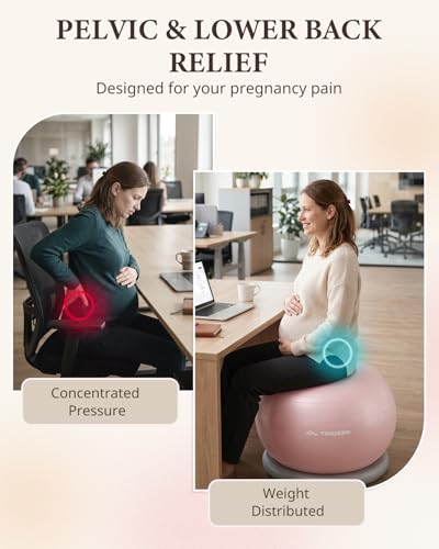 Trideer Exercise Ball Chair – Yoga Ball Chair for Office, Pregnancy & Home - color: Pink, size: XL(27-30ines/68-75cm)